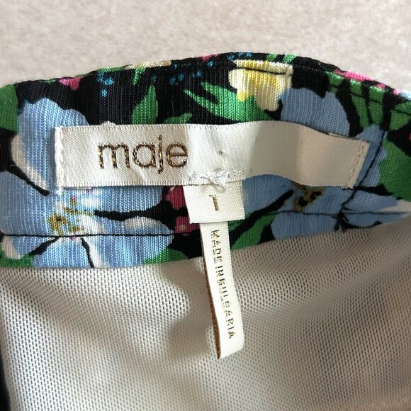 Maje Rapy Floral Off the Shoulder Dress ASO Emily in Paris - Picture 9 of 13